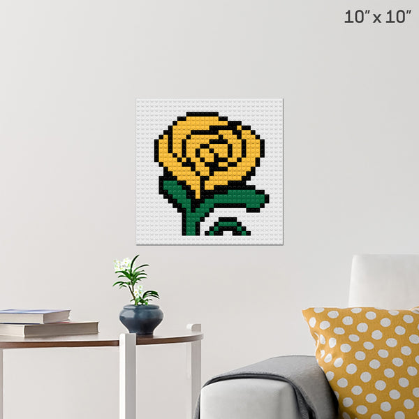 Yellow Rose Brick Poster