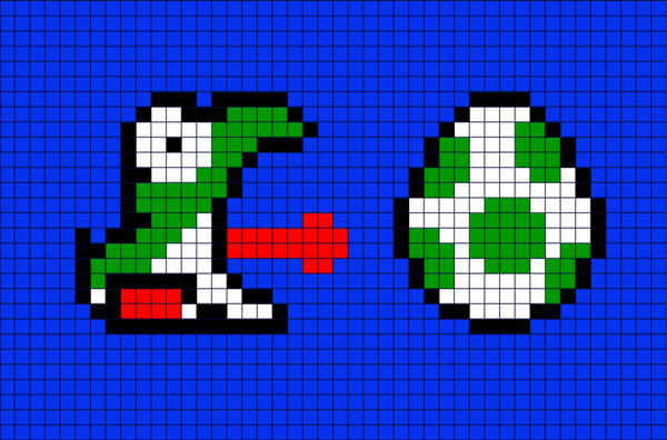 Yoshi and Egg Pixel Art