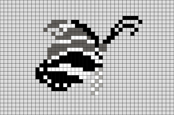 Butterfly - Zebra Longwing Pixel Art