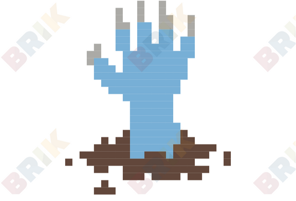 Zombie Hand Pixel Art