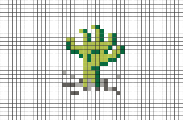 Zombie Hand Pixel Art
