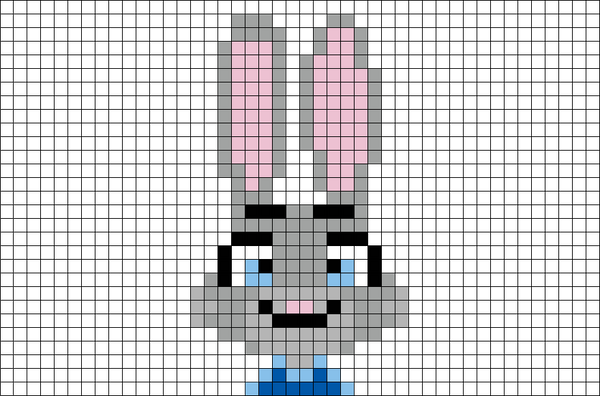 Zootopia Bunny Judy Hopps Pixel Art